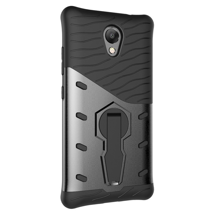 360-Degree Rotary Kickstand Armor PC + TPU Combo Case for Lenovo P2 - Grey-3