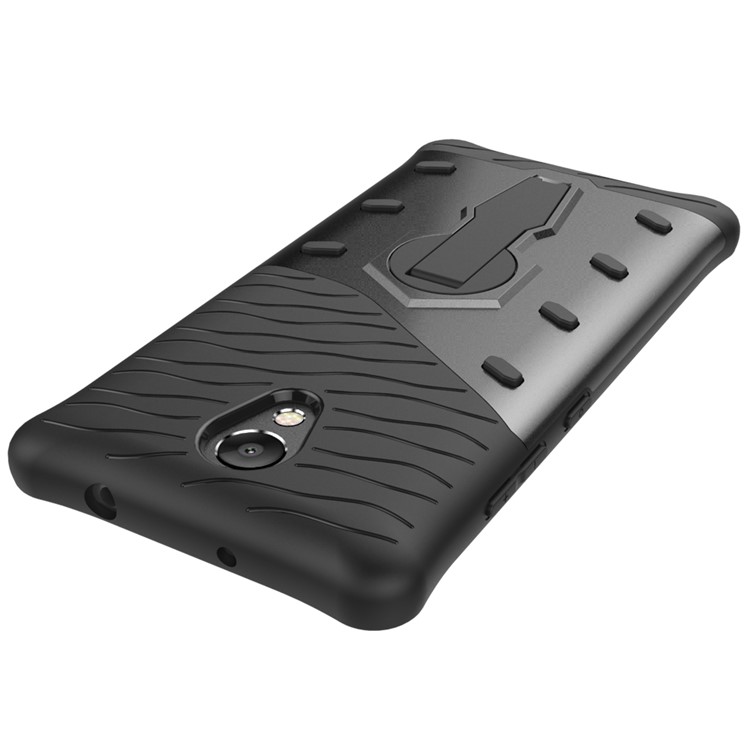 360-Degree Rotary Kickstand Armor PC + TPU Combo Case for Lenovo P2 - Grey-8