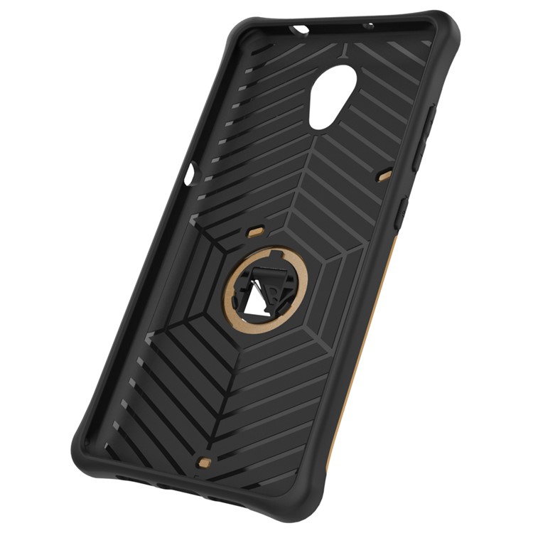 Armor Rotary Kickstand Mobile Phone Case for Lenovo P2 (PC + TPU) - Gold-10