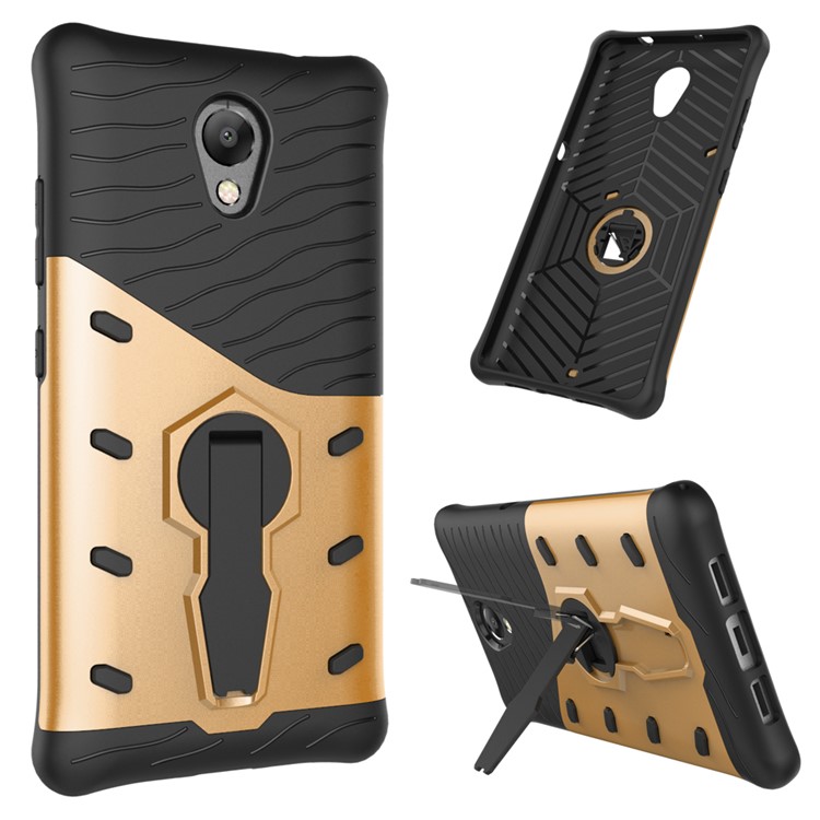 Armor Rotary Kickstand Mobile Phone Case for Lenovo P2 (PC + TPU) - Gold-11