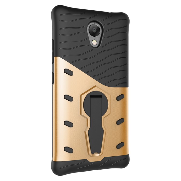 Armor Rotary Kickstand Mobile Phone Case for Lenovo P2 (PC + TPU) - Gold-3