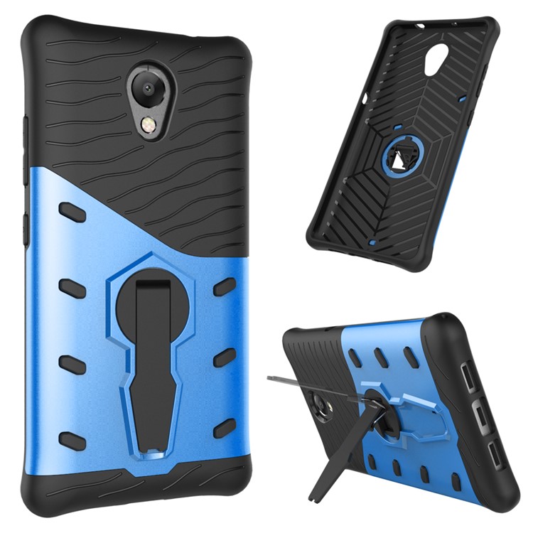 Armor PC + TPU Smartphone Case with 360-Degree Rotary Kickstand for Lenovo P2 - Blue-11
