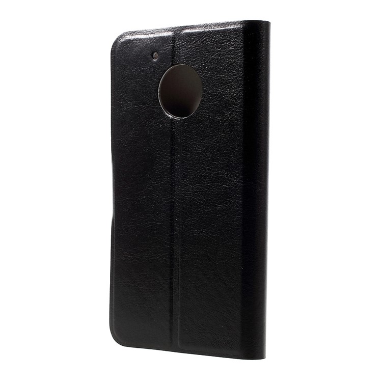Crazy Horse Leather Phone Case for Motorola Moto G5 Built-in Steel Sheet - Black-2