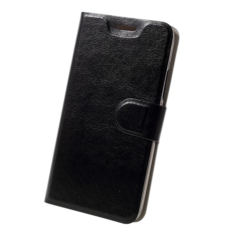 Crazy Horse Leather Phone Case for Motorola Moto G5 Built-in Steel Sheet - Black-3