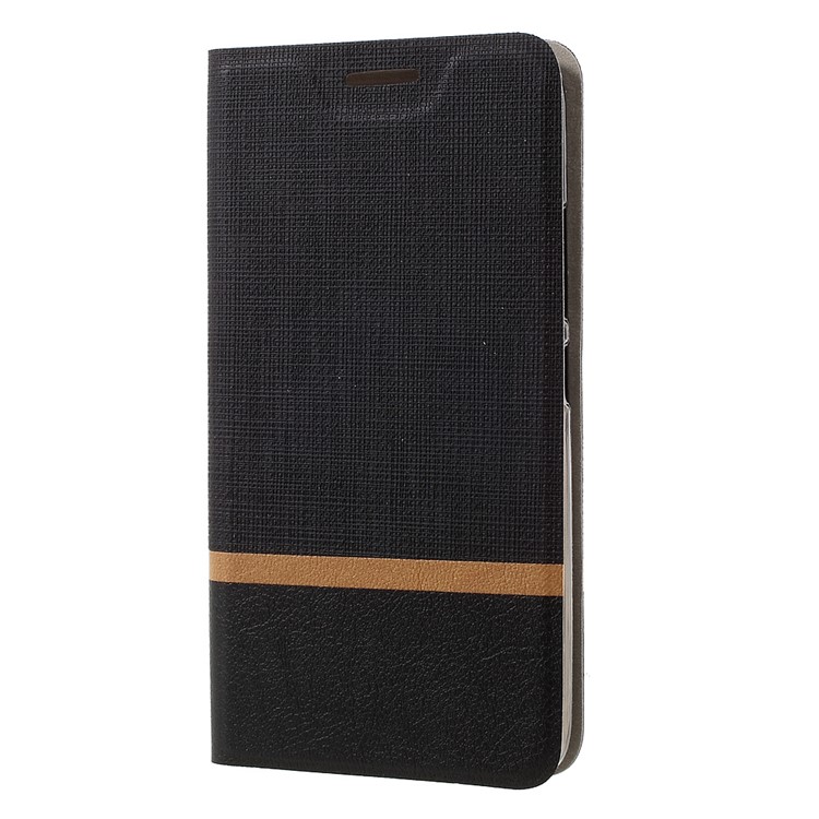 Contrast Color PU Leather Phone Case for Motorola Moto G5 Built-in Steel Sheet - Black-1