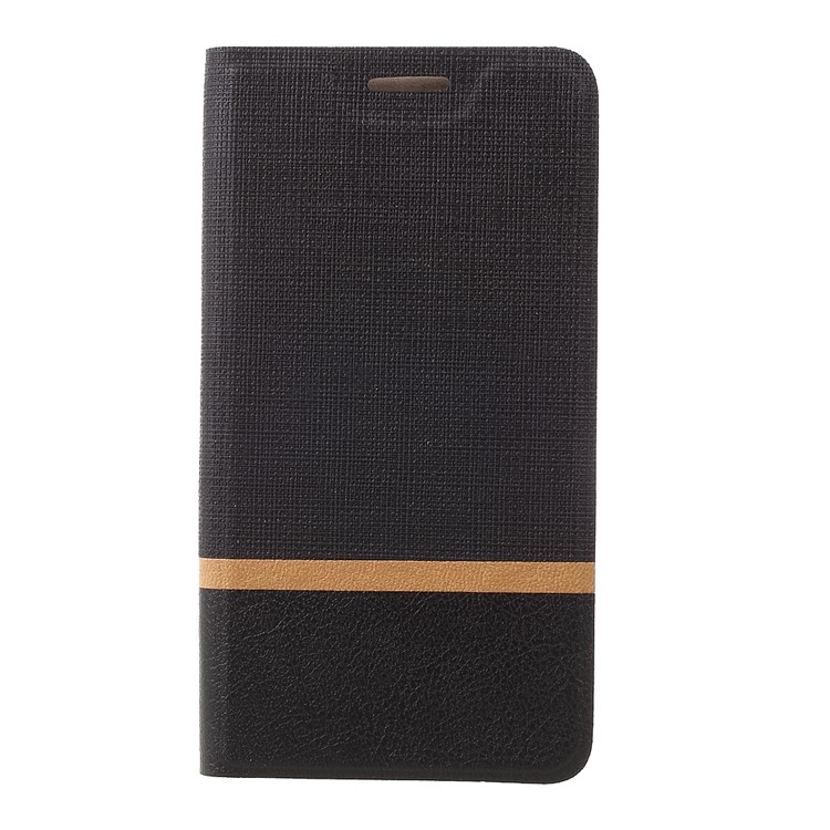 Contrast Color PU Leather Phone Case for Motorola Moto G5 Built-in Steel Sheet - Black-3