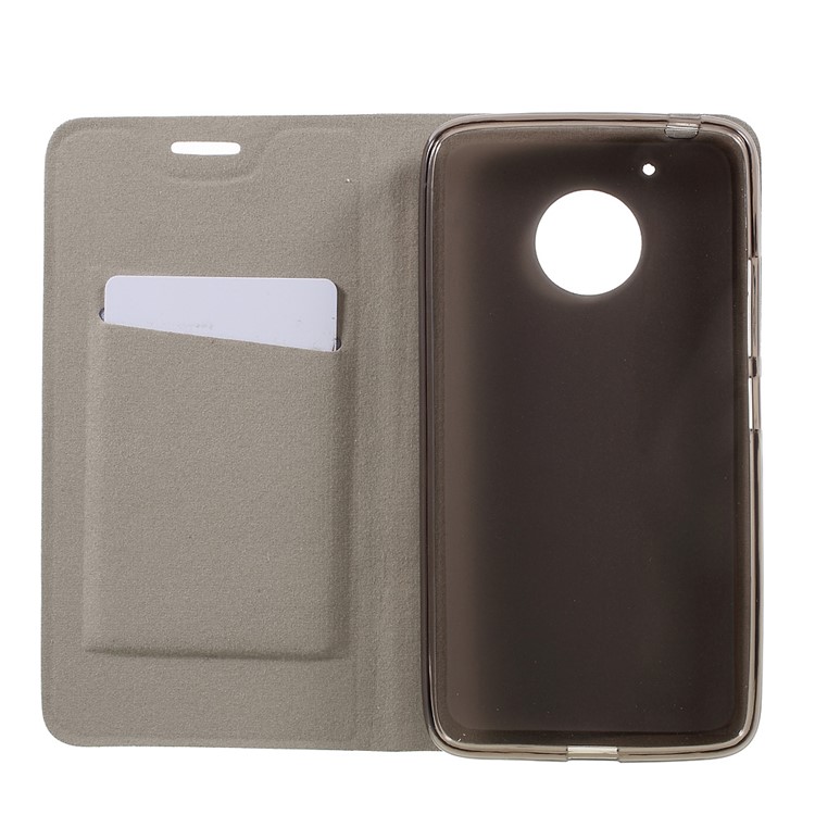 Contrast Color PU Leather Phone Case for Motorola Moto G5 Built-in Steel Sheet - Black-7