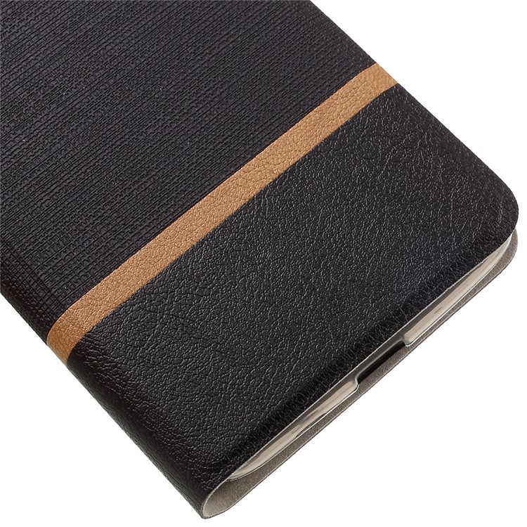 Contrast Color PU Leather Phone Case for Motorola Moto G5 Built-in Steel Sheet - Black-8