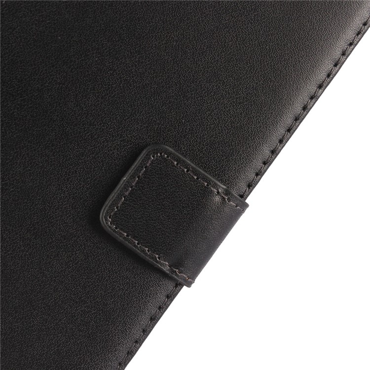 For Motorola Moto Z Play Genuine Split Leather Wallet Stand Phone Case - Black-6