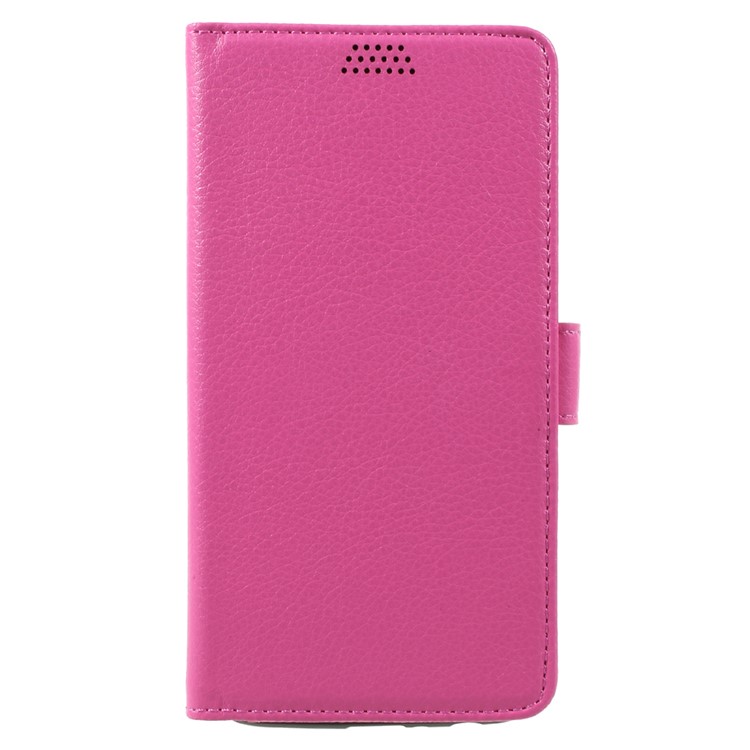 Litchi Skin Magnetic Leather Stand Case for Motorola Moto G5 Plus - Rose-1