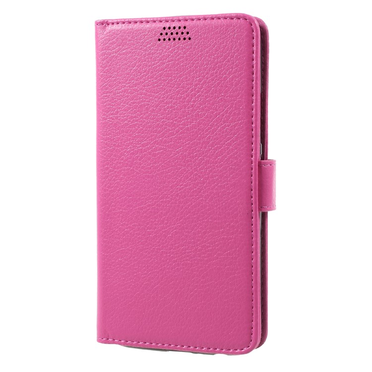 Litchi Skin Magnetic Leather Stand Case for Motorola Moto G5 Plus - Rose-2