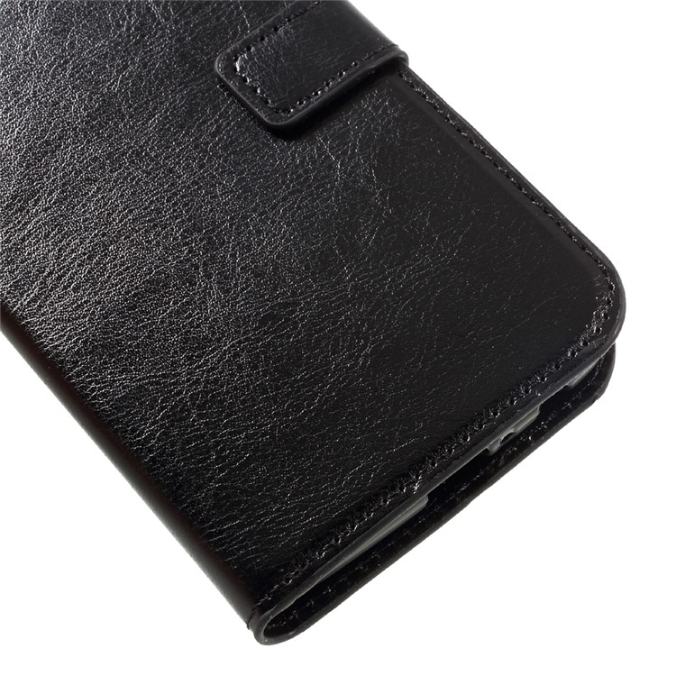 Crazy Horse ID/Credit Card Slots Leather Case with Lanyard Motorola Moto G5 - Black-8