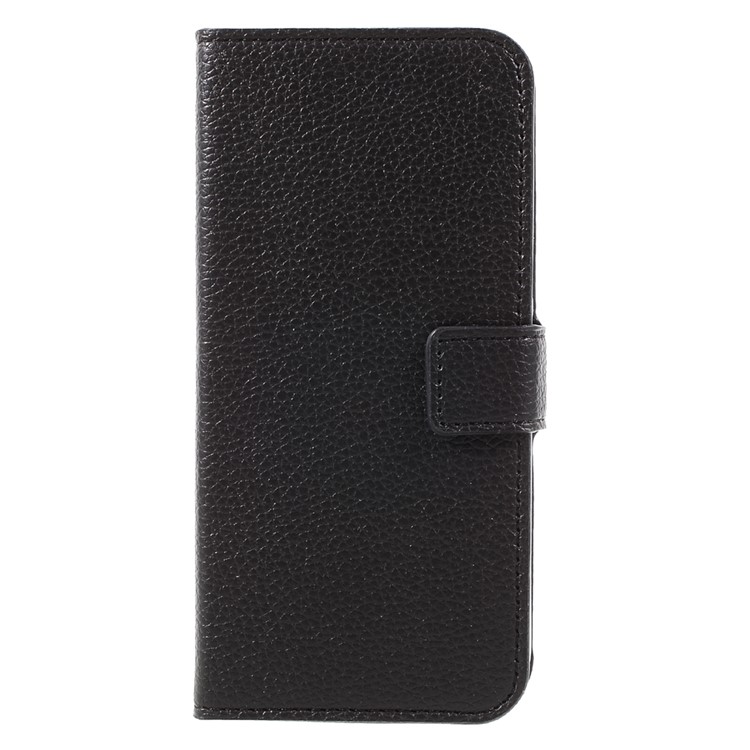 Litchi Skin Wallet Leather Stand Phone Case for Motorola Moto G5 Plus - Black-3