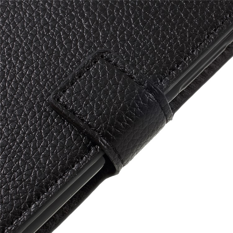 Litchi Skin Wallet Leather Stand Phone Case for Motorola Moto G5 Plus - Black-8
