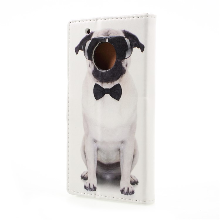 For Motorola Moto G5 Plus Patterned Wallet Stand Leather Phone Case - Dog Wearing Sunglasses-2