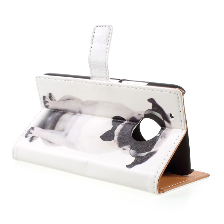 For Motorola Moto G5 Plus Patterned Wallet Stand Leather Phone Case - Dog Wearing Sunglasses-4