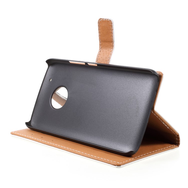 For Motorola Moto G5 Plus Patterned Wallet Stand Leather Phone Case - Dog Wearing Sunglasses-5