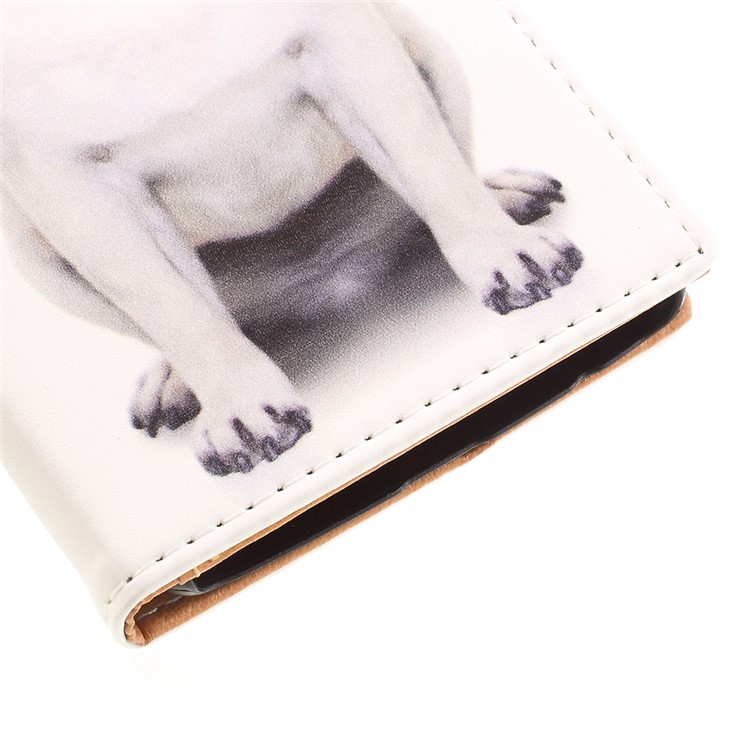 For Motorola Moto G5 Plus Patterned Wallet Stand Leather Phone Case - Dog Wearing Sunglasses-7