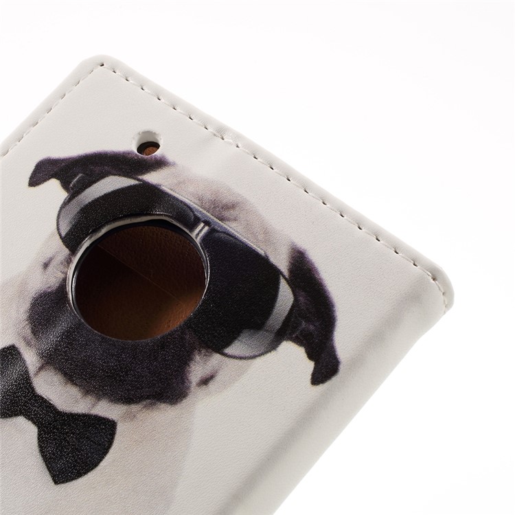 For Motorola Moto G5 Plus Patterned Wallet Stand Leather Phone Case - Dog Wearing Sunglasses-8