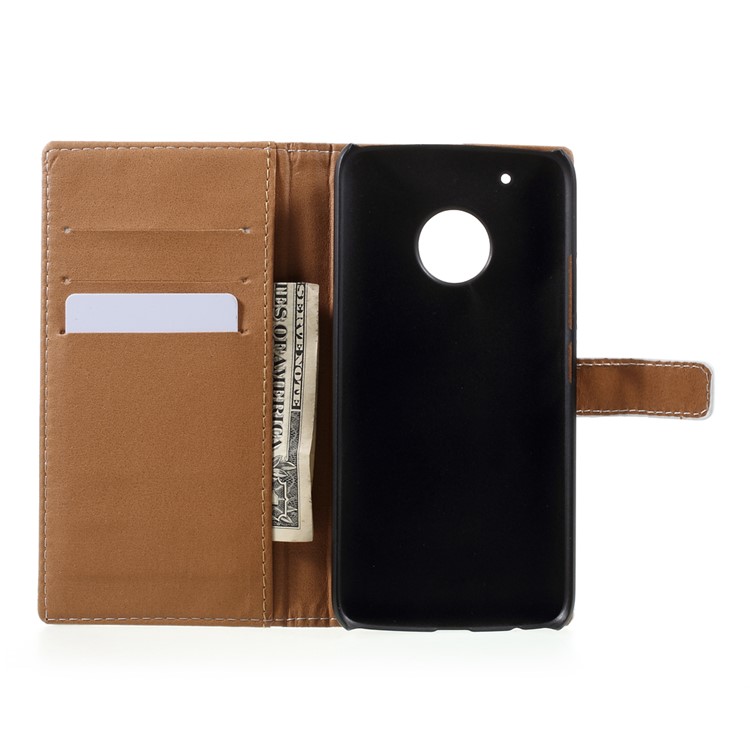 Patterned Wallet Stand Leather Flip Phone Cover for Motorola Moto G5 Plus - Flowered Girl Holding Umbrella-6