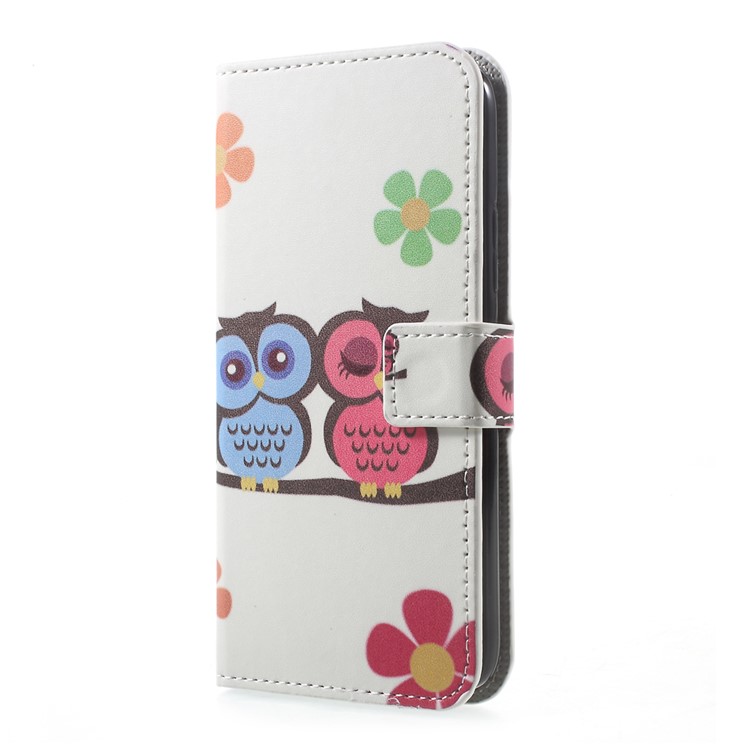 Pattern Printing Stand Card Slots Leather Case for Motorola Moto G5 Plus - Owl Lovers-2