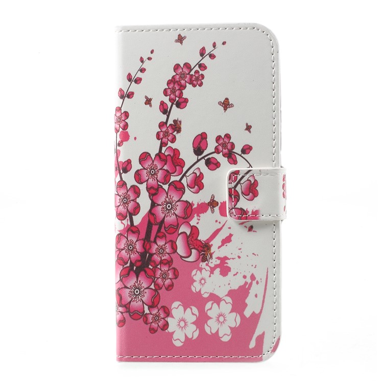 Pattern Printing Leather Wallet Phone Case for Motorola Moto G5 Plus - Plum Blossom-1
