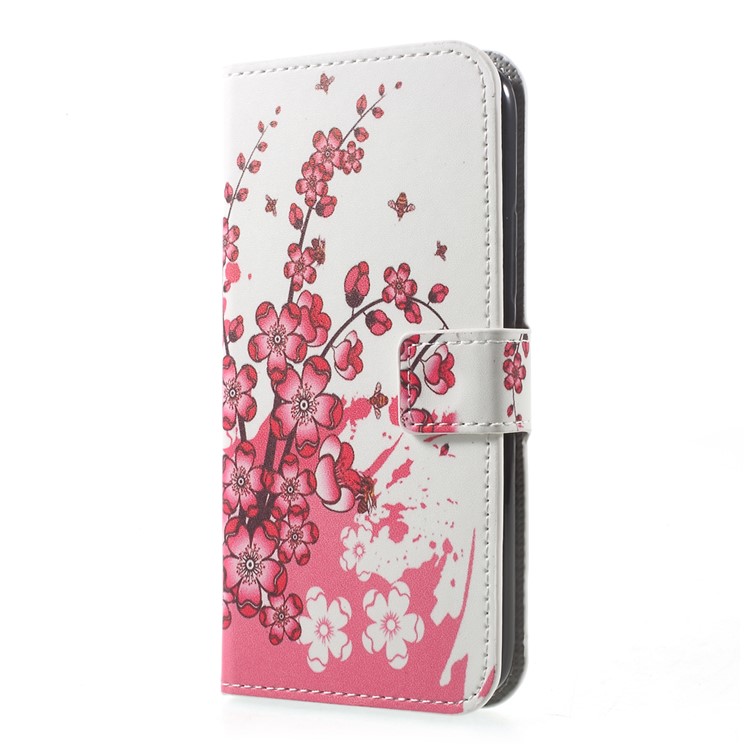 Pattern Printing Leather Wallet Phone Case for Motorola Moto G5 Plus - Plum Blossom-2