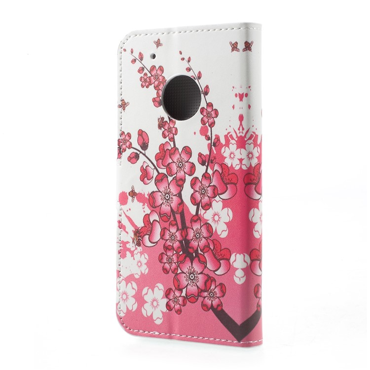 Pattern Printing Leather Wallet Phone Case for Motorola Moto G5 Plus - Plum Blossom-3