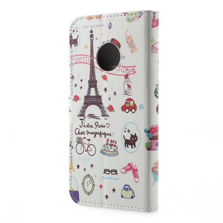 Patterned Leather Magnetic Wallet Shell for Motorola Moto G5 Plus - Palettes Sweet Street-3