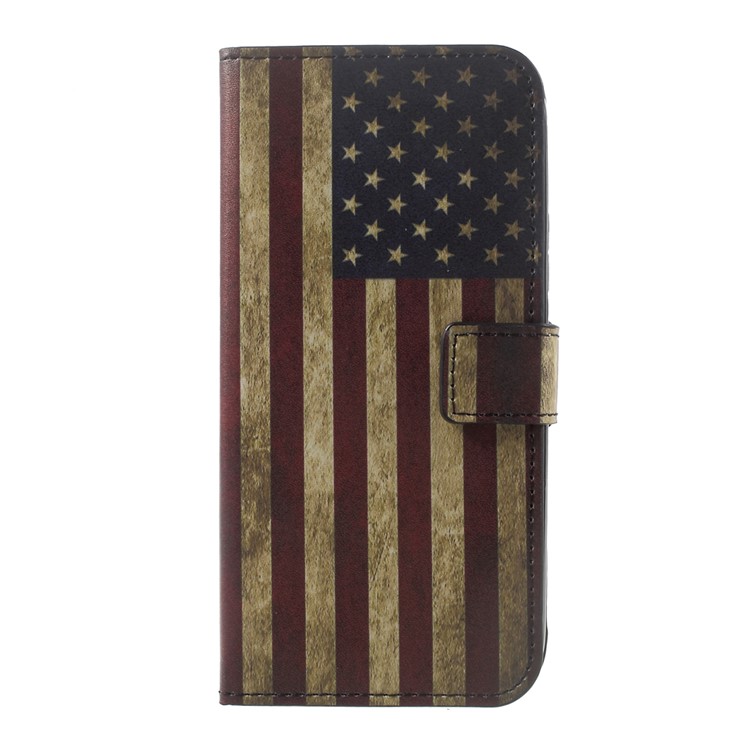 Printing Pattern PU Leather Wallet Shell for Motorola Moto G5 Plus - Vintage US Flag-1