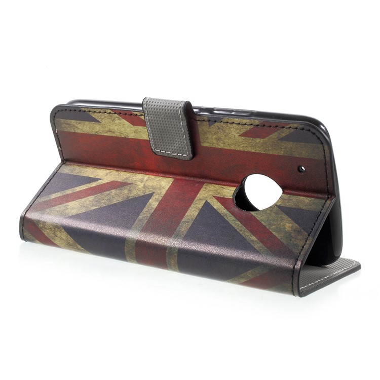 Printing Pattern Leather Wallet Cover for Motorola Moto G5 Plus - Retro UK Flag-4