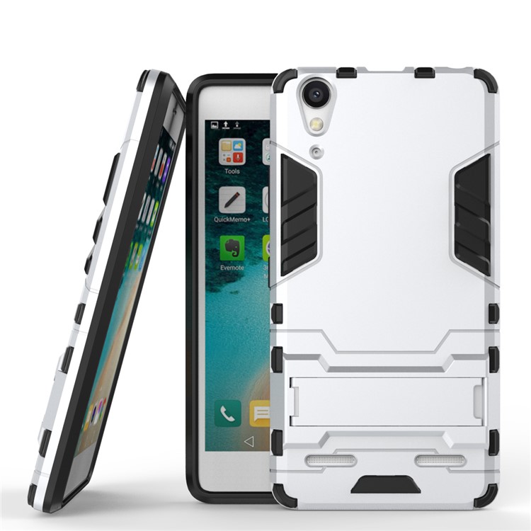 Cool Guard PC TPU Hybrid Case for Lenovo A6000/A6000 Plus/ A6010/A6010 Plus /K3 Music Lemon - Silver-1
