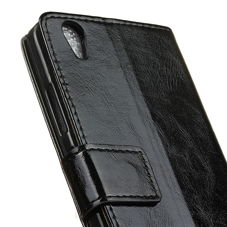 Crazy Horse Leather Stand Wallet Case for Lenovo Lemon K10 (K10e70) - Black-4