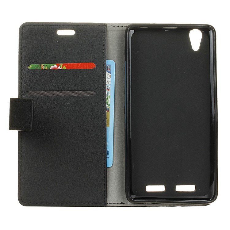 PU Leather Stand Wallet Phone Case for Lenovo Lemon K10 (K10e70) - Black-5