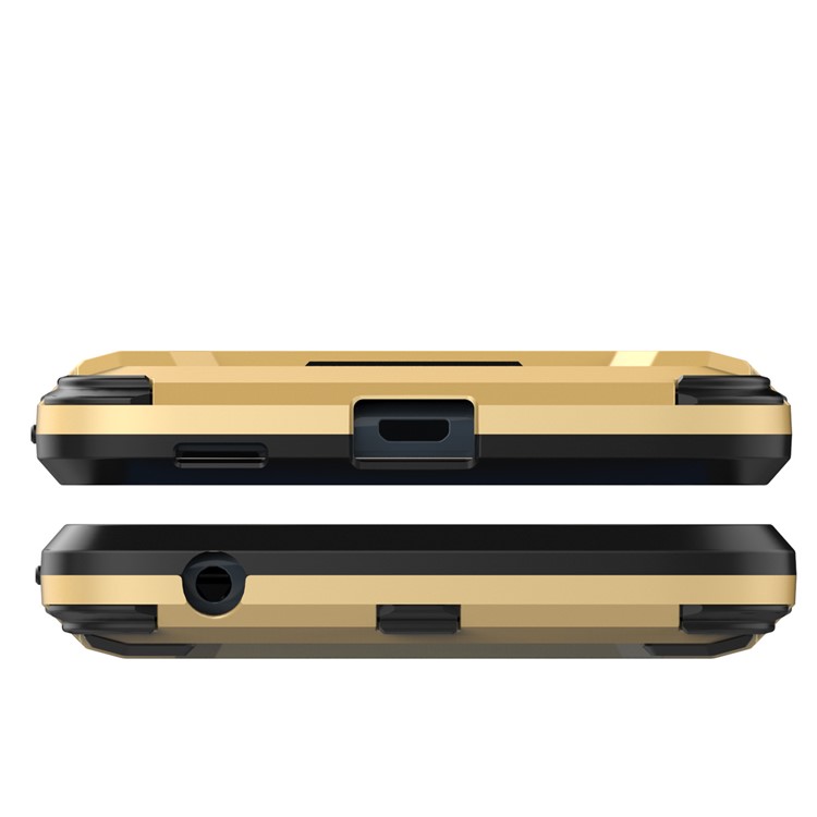 For Motorola Moto G5 Cool Guard Kickstand Hybrid PC + TPU Mobile Cover - Gold-7