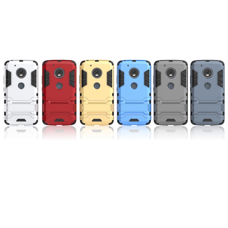 For Motorola Moto G5 Cool Guard Kickstand Hybrid PC + TPU Mobile Cover - Gold-9