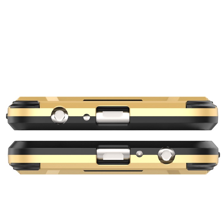 Cool Plastic TPU Kickstand Back Phone Case for Motorola Moto G5 Plus - Gold-4