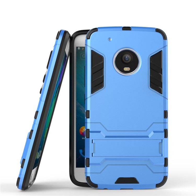 Cool Guard Plastic TPU Kickstand Mobile Shell for Motorola Moto G5 Plus - Baby Blue-1