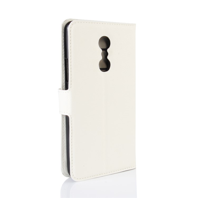 Lichee Texture Leather Wallet Stand Phone Case for Lenovo K6 Note - White-5