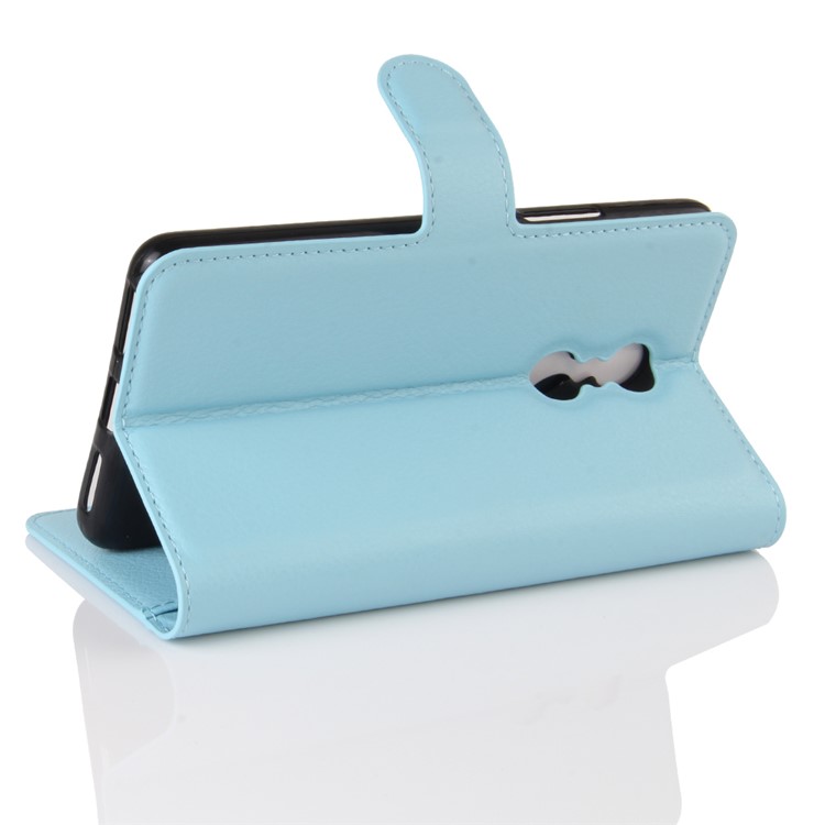 Litchi Texture Wallet Leather Stand Phone Cover for Lenovo K6 Note - Blue-4