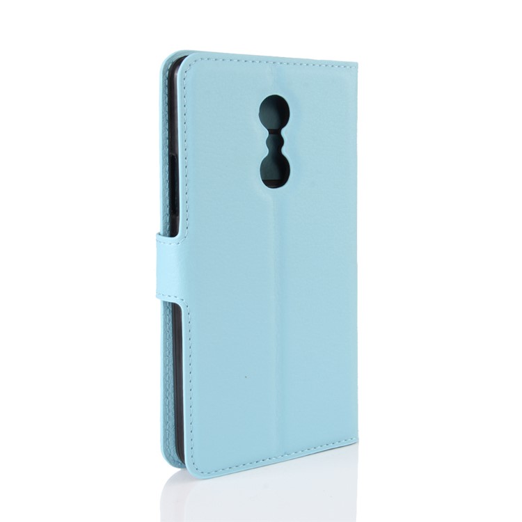 Litchi Texture Wallet Leather Stand Phone Cover for Lenovo K6 Note - Blue-5