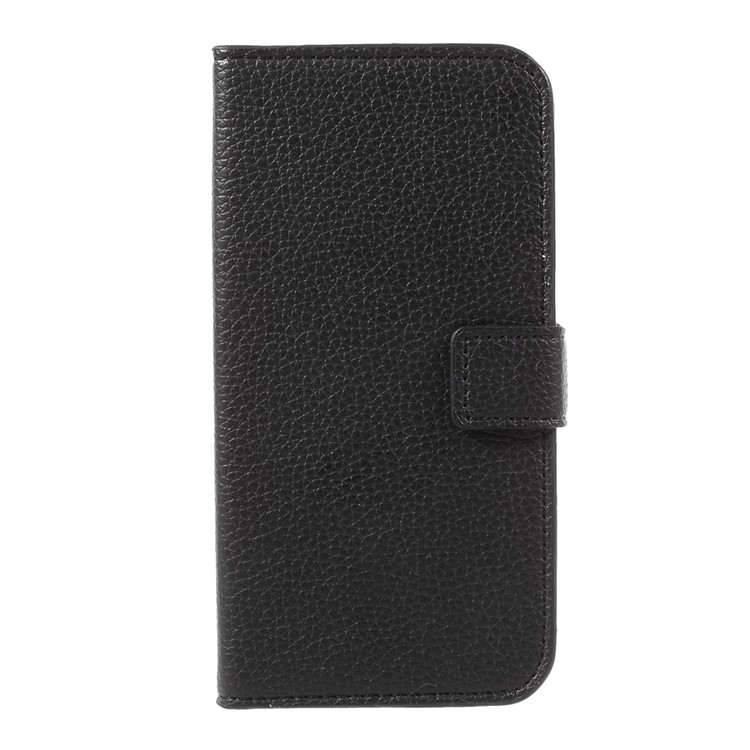 Litchi Skin Wallet Leather Stand Phone Case for Motorola Moto G5 - Black-3
