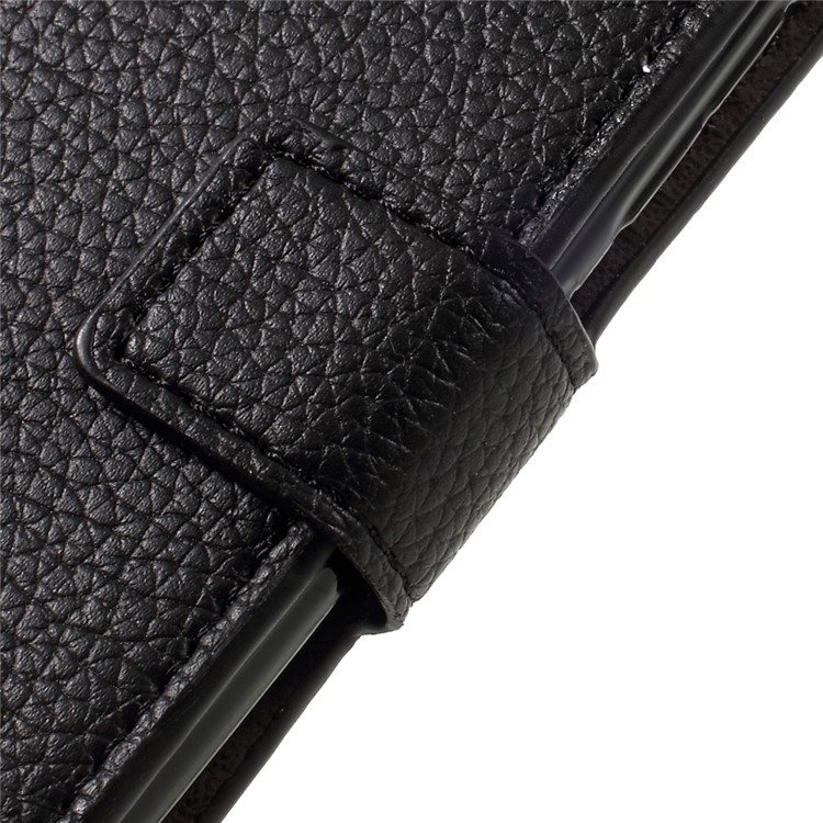 Litchi Skin Wallet Leather Stand Phone Case for Motorola Moto G5 - Black-9