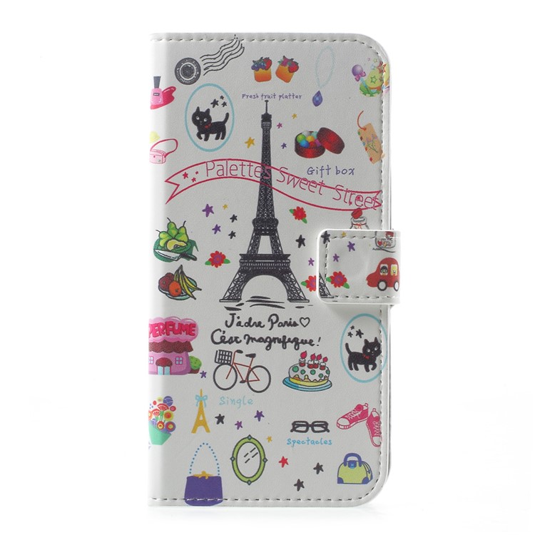 Patterned Wallet Leather Stand Cell Phone Case for Motorola Moto G5 - Palettes Sweet Street-2