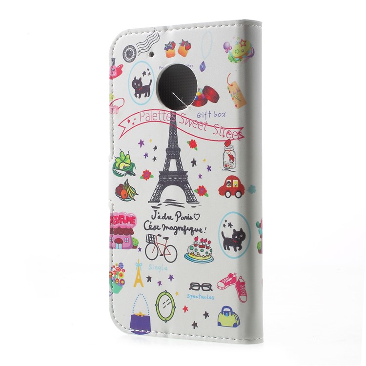 Patterned Wallet Leather Stand Cell Phone Case for Motorola Moto G5 - Palettes Sweet Street-3