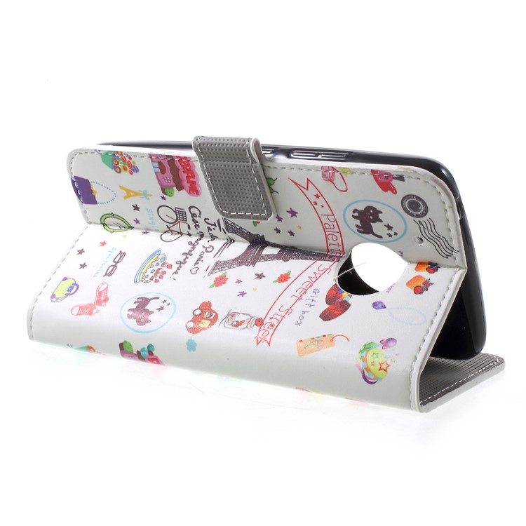 Patterned Wallet Leather Stand Cell Phone Case for Motorola Moto G5 - Palettes Sweet Street-4