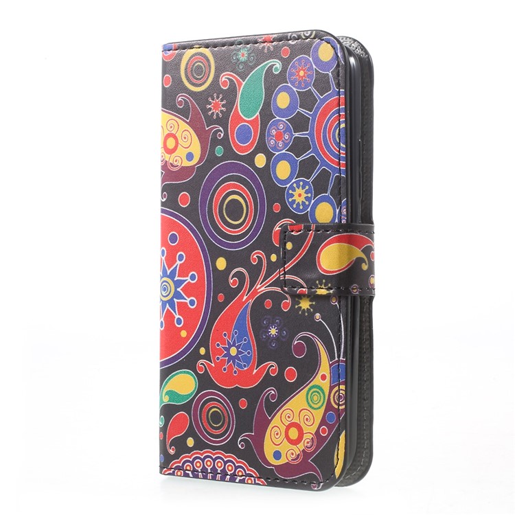 Folio Flip Leather Wallet Patterned Phone Case for Motorola Moto G5 - Paisley Pattern-2