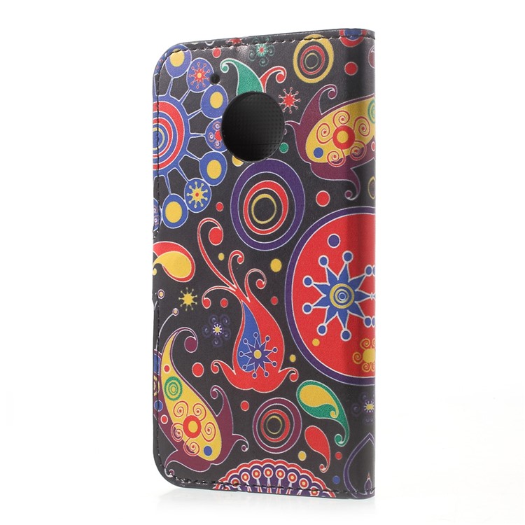 Folio Flip Leather Wallet Patterned Phone Case for Motorola Moto G5 - Paisley Pattern-3