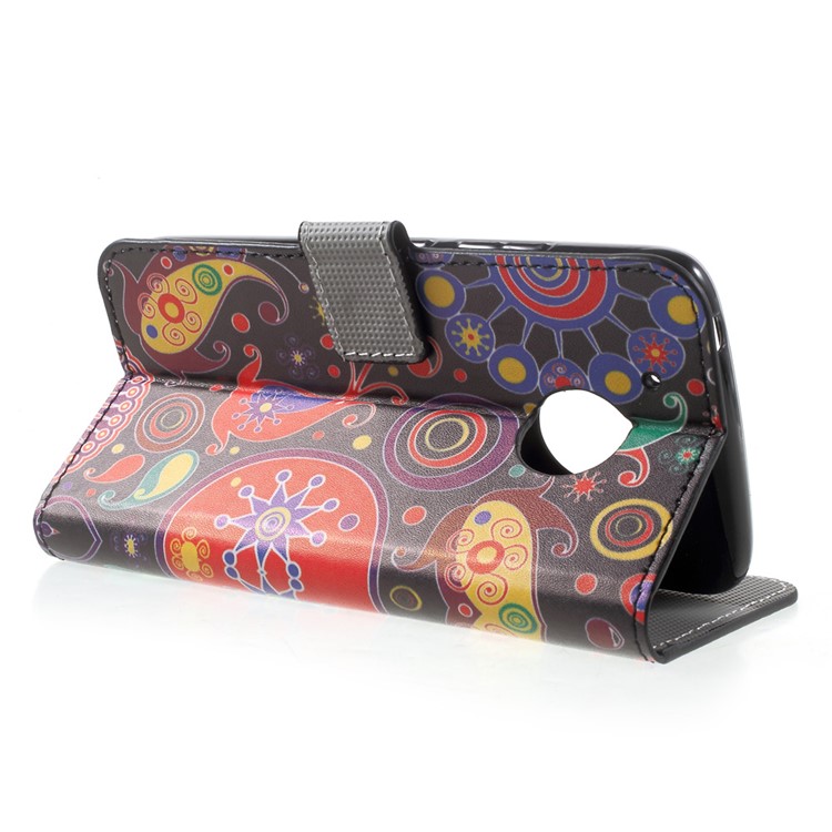 Folio Flip Leather Wallet Patterned Phone Case for Motorola Moto G5 - Paisley Pattern-4