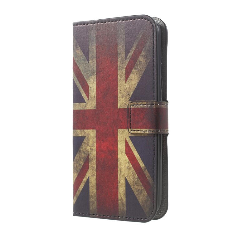 Patterned Leather Case with Wallet Card Slots for Motorola Moto G5 - Retro UK Flag-2
